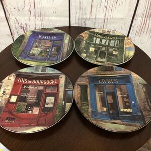 The Sakura Table “Chiu Tak Hak” arts printed plates set of 4 Vintage